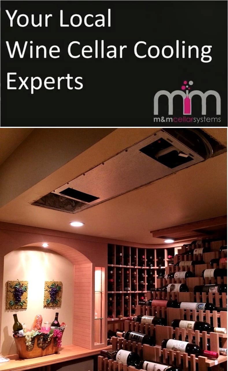 M&M Cellar Systems Utilized a US Cellar Systems Refrigeration Unit for This Home Wine Cellar Project